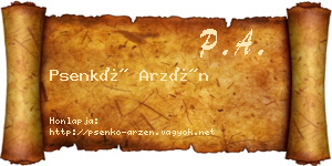Psenkó Arzén névjegykártya