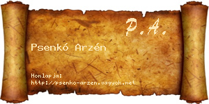 Psenkó Arzén névjegykártya